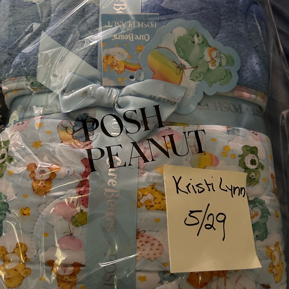 Posh Peanut Care Bears reversible bamboo quilted patoo NWT